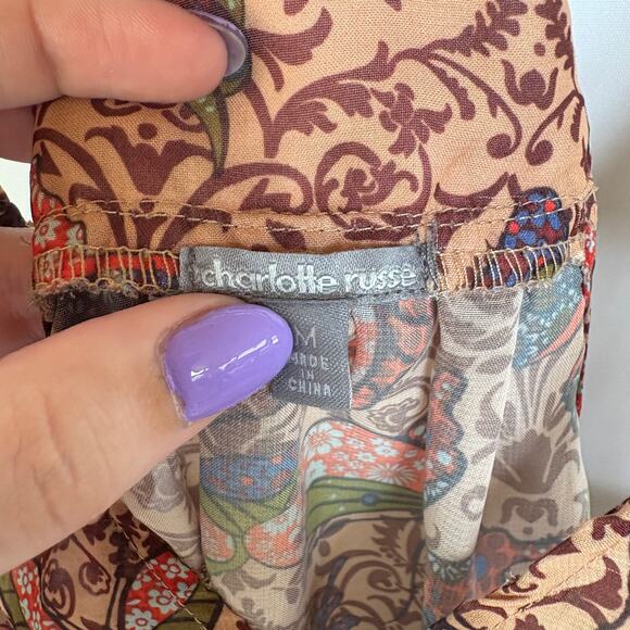 Y2K Charlotte Russe Butterfly Sheer Tank Top Racerback Festival Blouse Medium - Picture 6 of 8